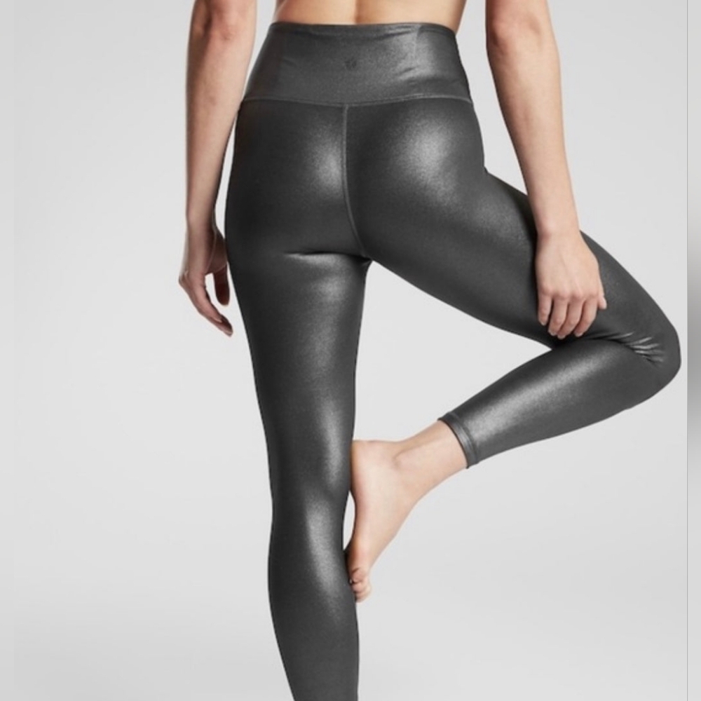 Athleta Elation Metallic Gray Ultra High-Rise Tights